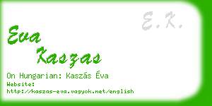 eva kaszas business card