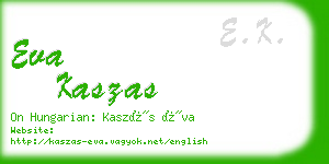 eva kaszas business card